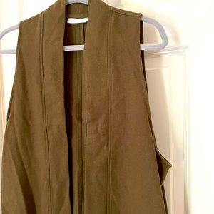 Only Child Olive Green Long Sleeveless Wool Vest One Size
